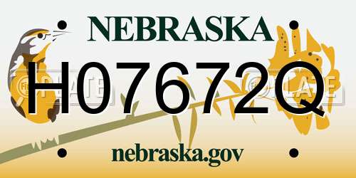 H07672Q Nebraska License Plate