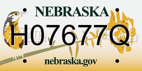 H07677Q Nebraska License Plate