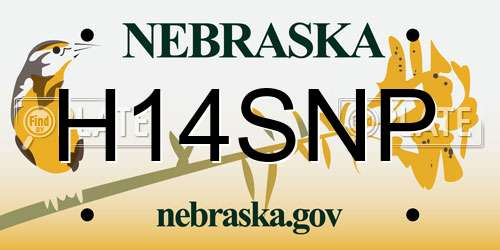 H14SNP Nebraska License Plate