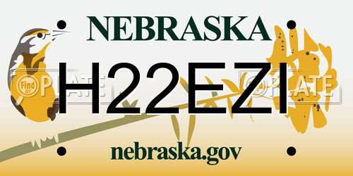 H22EZI Nebraska License Plate