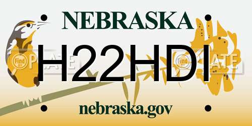 H22HDI Nebraska License Plate