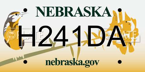 H241DA Nebraska License Plate