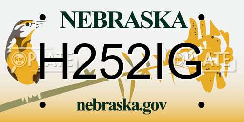 H252IG Nebraska License Plate