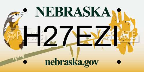 H27EZI Nebraska License Plate