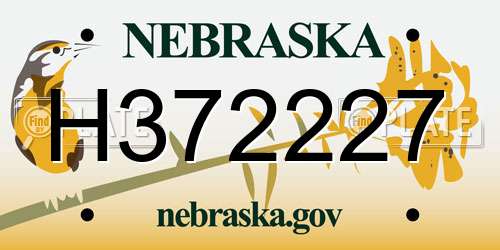 H372227 Nebraska License Plate