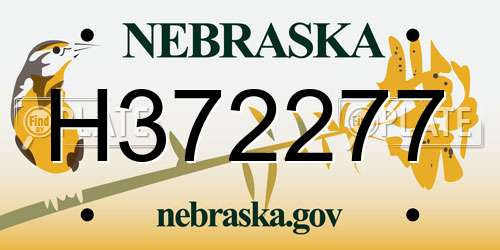 H372277 Nebraska License Plate