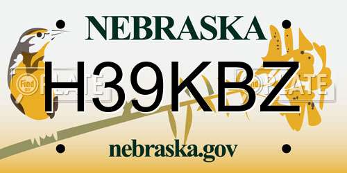 H39KBZ Nebraska License Plate