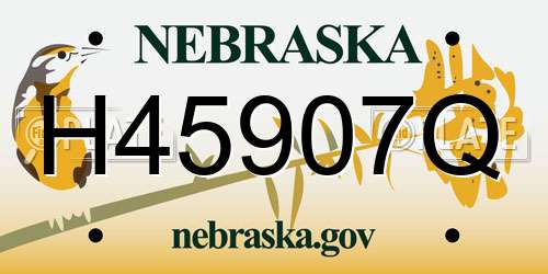 H45907Q Nebraska License Plate