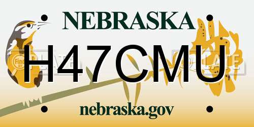 H47CMU Nebraska License Plate