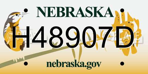H48907D Nebraska License Plate