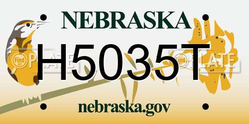 H5035T Nebraska License Plate