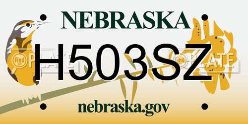 H503SZ Nebraska License Plate