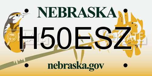 H50ESZ Nebraska License Plate