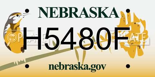 H5480F Nebraska License Plate