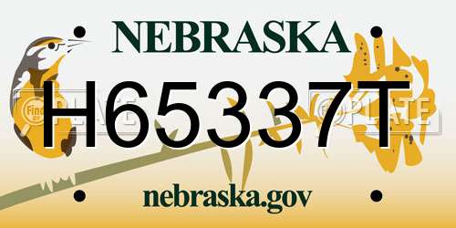 H65337T Nebraska License Plate