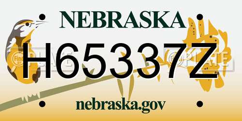 H65337Z Nebraska License Plate
