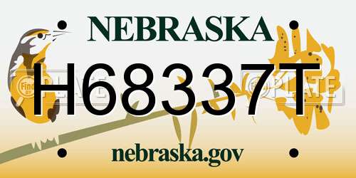 H68337T Nebraska License Plate