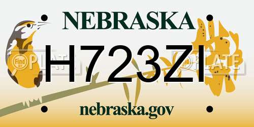 H723ZI Nebraska License Plate