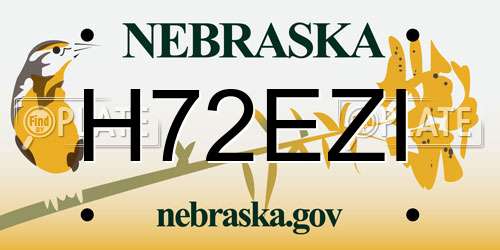 H72EZI Nebraska License Plate