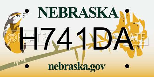 H741DA Nebraska License Plate