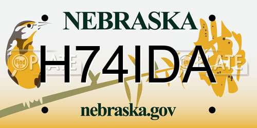 H74IDA Nebraska License Plate