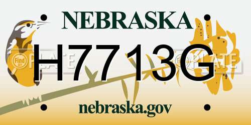 H7713G Nebraska License Plate