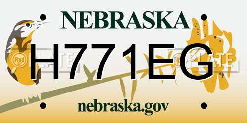 H771EG Nebraska License Plate