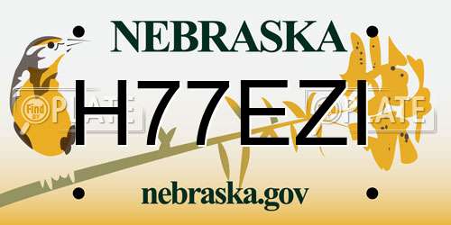 H77EZI Nebraska License Plate
