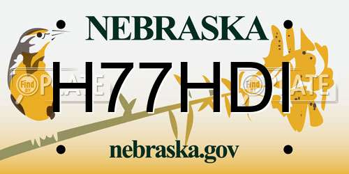 H77HDI Nebraska License Plate
