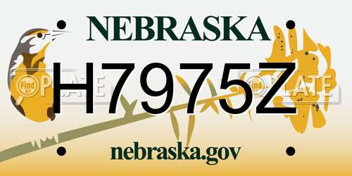 H7975Z Nebraska License Plate