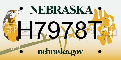 H7978T Nebraska License Plate