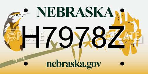 H7978Z Nebraska License Plate