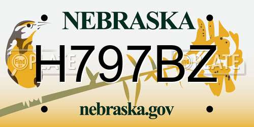 H797BZ Nebraska License Plate