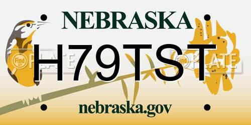 H79TST Nebraska License Plate