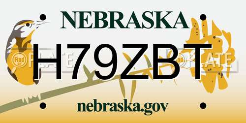 H79ZBT Nebraska License Plate