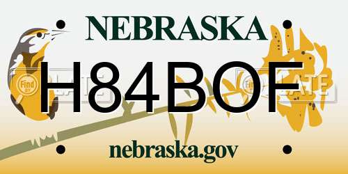 H84BOF Nebraska License Plate