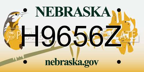 H9656Z Nebraska License Plate