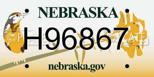 H96867 Nebraska License Plate