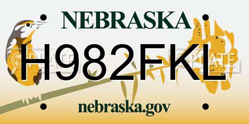 H982FKL Nebraska License Plate