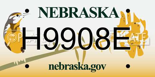 H9908E Nebraska License Plate