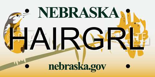 HAIRGRL Nebraska License Plate
