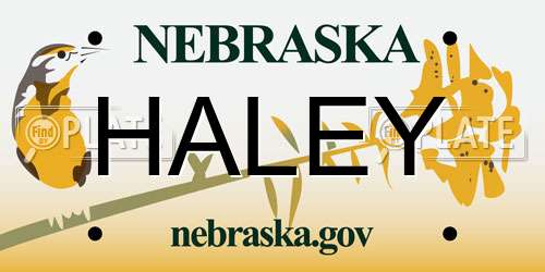 HALEY Nebraska License Plate