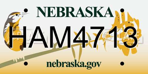 HAM4713 Nebraska License Plate