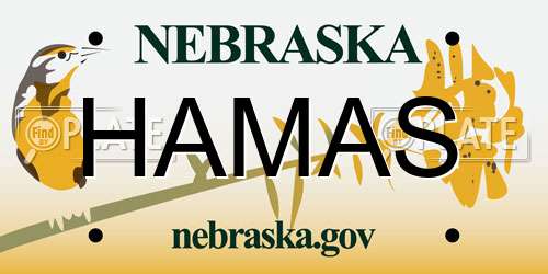 HAMAS Nebraska License Plate