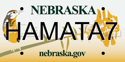 HAMATA7 Nebraska License Plate