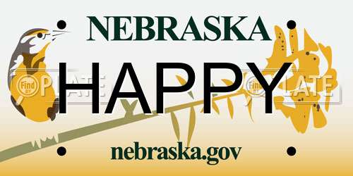 HAPPY Nebraska License Plate