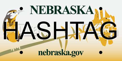 HASHTAG Nebraska License Plate