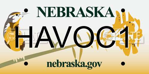 HAVOC1 Nebraska License Plate