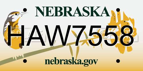 HAW7558 Nebraska License Plate