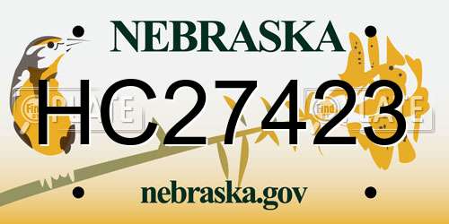 HC27423 Nebraska License Plate
